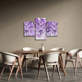 Kép - Lila levelek vakolatban (90x60 cm)