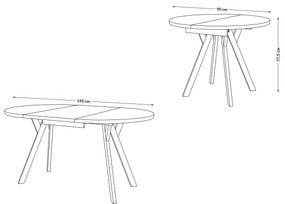 Étkezőasztal ARTUR fekete