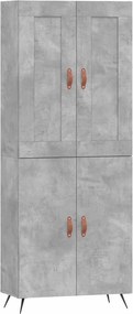vidaXL betonszürke szerelt fa magasszekrény 69,5 x 34 x 180 cm