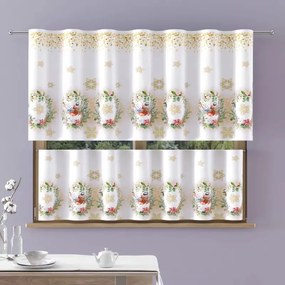 Vitrázs Függönyök fátyol nyomtatás Karácsonyi arany Karácsony 150x70cm