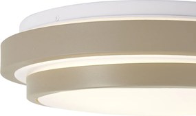 Modern mennyezeti lámpa taupe fehérrel 34 cm IP44 - Walden