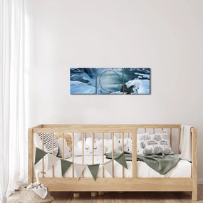 Kép - Istenek vízesése, Izland (órával) (90x30 cm)