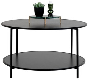 Fekete kerek dohányzóasztal fekete asztallappal ø 80 cm Vita – House Nordic