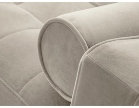 Santo bézs kinyitható bársony sarokkanapé, jobb oldali - Milo Casa