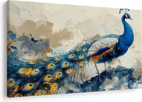 Kép - Páva, festmény (90x60 cm)