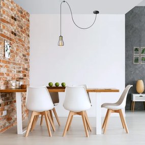 Csillár zsinóron TUBE LONG 1xE27/15W/230V fekete/arany