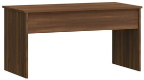 Barna tölgyszínű szerelt fa dohányzóasztal 102x50,5x52,5 cm