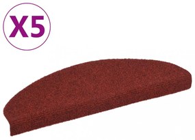 5 db piros tűlyukasztott öntapadó lépcsőszőnyeg 65 x 21 x 4 cm