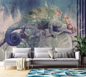 Gario Fotótapéta Kaméleon egy ágon a dzsungelben Anyag: Vlies, Méret: 150 x 105 cm