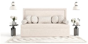 Bézs kárpitozott egyszemélyes ágy 100x200 cm Scala – Maison de Rêve