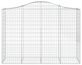 2 db íves horganyzott vas gabion kosár 200x50x140/160 cm