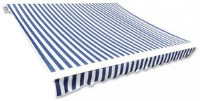 kék és fehér napellenző ponyva 3 x 2,5 m (keret nélkül)