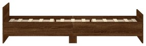 barna tölgy színű szerelt fa ágykeret matrac nélkül 100x200 cm
