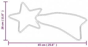 karácsonyi üstökös 48 meleg fehér LED-del 65 x 28 cm