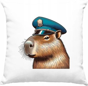 Kapibara rendőrségi párna, fehér
