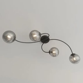 Felületre szerelhető csillár  VIBRA 4xE14/10W/230V fekete/szürke