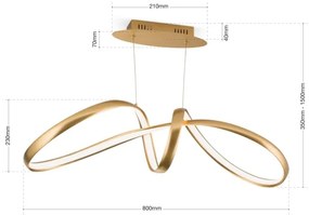 Orion HL 6-1663 - CIRCUS LED/36W/230V állítható fényű arany függeszték