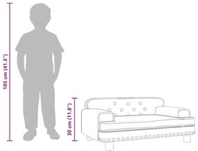 kék gyerek bársonykanapé 70 x 45 x 30 cm