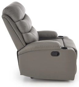 Perus dönthető szürke fotel pohártartóval