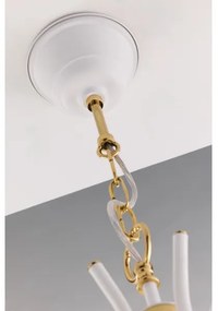 Jupiter 2084 - láncos csillár SAMBA 5xE27/15W/230V fehér/arany