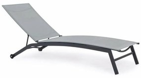 Kerti nyugágy kerekekkel, szürke, 195 x 90 x 63 cm