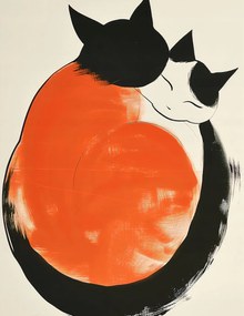 Poszter 50x65cm Yin és Yang macskák