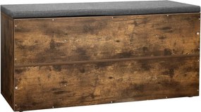 Cipőtároló pad, párnázott ülőfelülettel, rusztikus barna 104x30x48cm