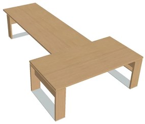 Verno+ asztal 200 x 370 cm, kiegészítő íróasztallal, világos tölgy