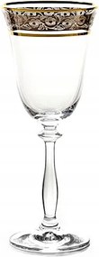 Borospohár Víz arany 350 ml Bohemia Angela Díszített 6 db