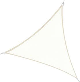 Outsunny Krém színű Vitorla Napernyő Háromszög Pamut Anyag Kert, Strand, Kemping Árnyékoló Vitorla (változatos színekben és méretekben), 6x6x6 méteres