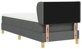 Boxspring Ágy Matraccal Sötétszürke Színben, 80x200 cm, Szövet