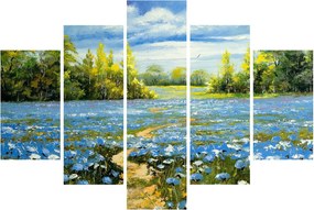 Kép - ösvény a mezőn, olajfestmény (150x105 cm)