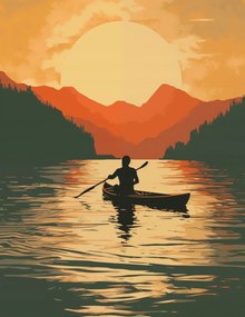 Poszter 50x65cm Evezés alkonyatkor