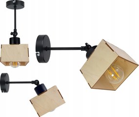 Lámpa Fali Lámpa mozgatható loft fa bögre 1