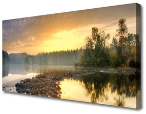 Vászonkép Lake Pond Landscape 100x50 cm