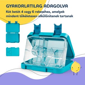 Klarstein Schmatzfatz junior tízórais doboz, 6 rekesz, 21,3 x 15 x 4,5 cm, BPA mentes