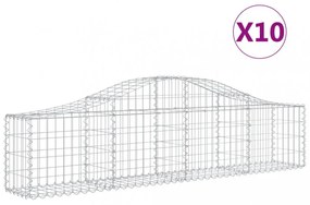 10 db íves horganyzott vas gabion kosár 200x30x40/60 cm