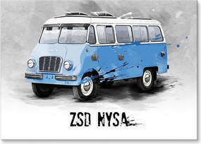 Fém poszter Zsd Nysa N61 Klasszikus Prl Tábla lemez 42 x 59,4 cm +ajándék