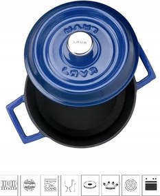 Öntöttvas fazék kerek 18cm kék