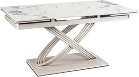Stół IBIZA Ceramiczny Rozkładany 160-240 cm Biały Marmur/Kaszmir