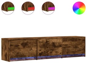 füstös tölgy színű szerelt fa TV-szekrény LED-del 165x34x40 cm