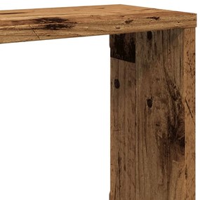 4 db antik fa színű szerelt fa fali kockapolc 100 x 15 x 30 cm