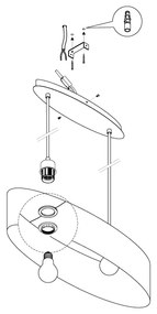 Eglo 31614 - MASERLO függeszték 2xE27/60W/230V, kábellel
