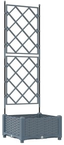 Virágcserép Trellis-szel Világosszürke 40x40x125.5 cm