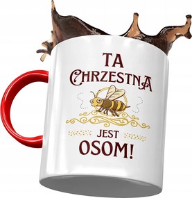 Piros Bögre Keresztanyának Születésnapra Ajándék Nyomtatott Fotóval