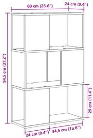 Könyvtartó Mesteri tölgy Szerelt fa 60 x 24 x 94 cm Könyvtartó