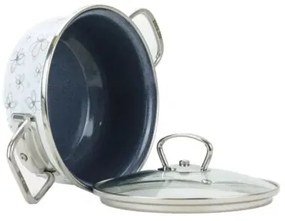 Belis Smaltált serpenyő fedéllel Premium, fehér,20 cm, 2,3 l, 2,3 l