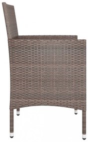 4 részes barna kerti polyrattan szék- és zsámolyszett