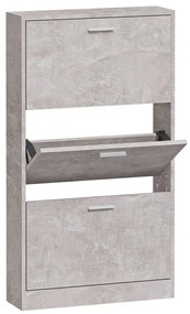 betonszürke szerelt fa cipőszekrény 59x17x108 cm