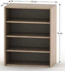 Alacsony polcosszekrény, tölgy sonoma, TEMPO ASISTENT NEW 013
